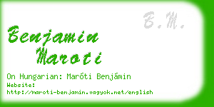 benjamin maroti business card