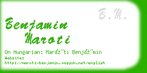 benjamin maroti business card